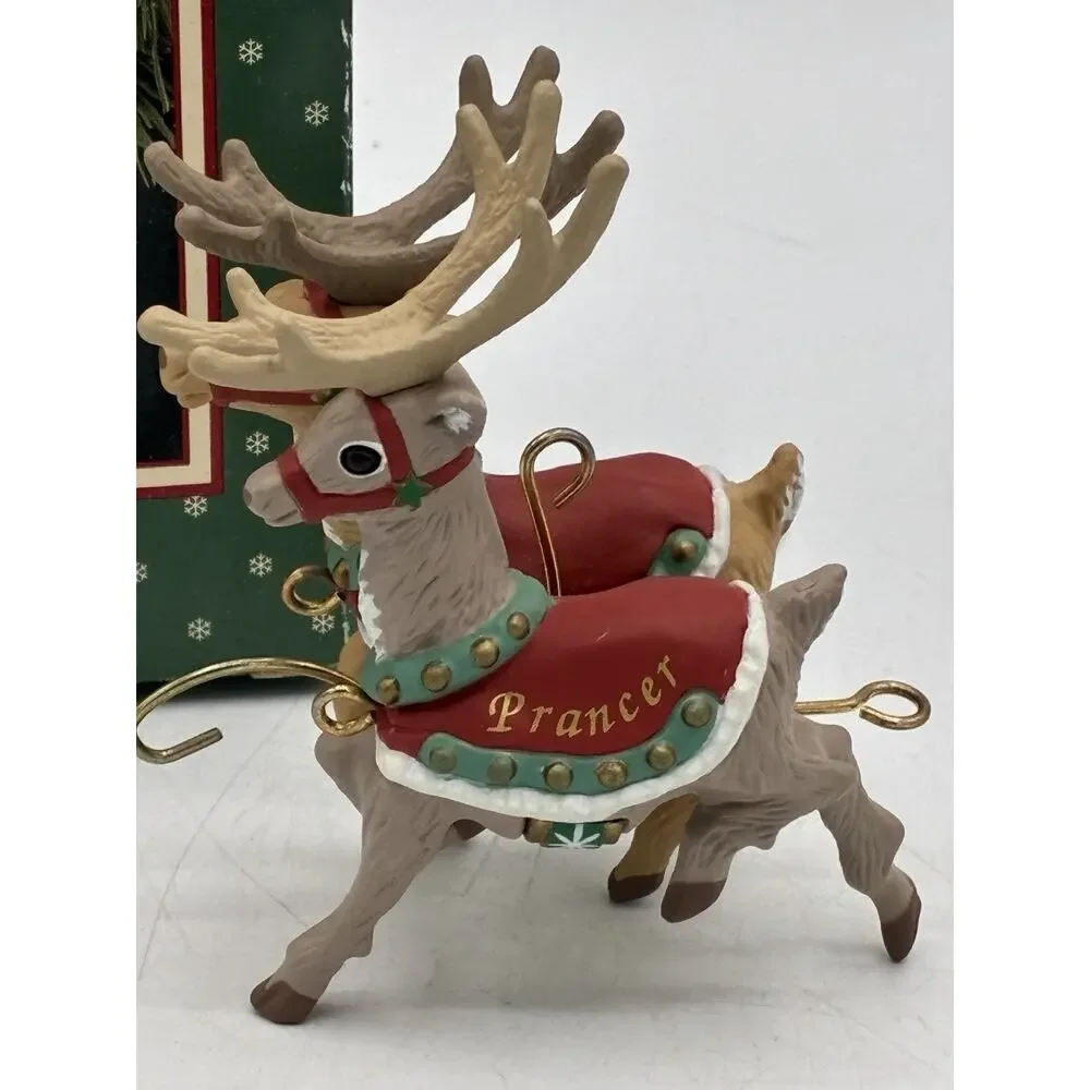 Hallmark Keepsake Prancer & Vixen Ornament 1993 Santa’s Reindeer NIB